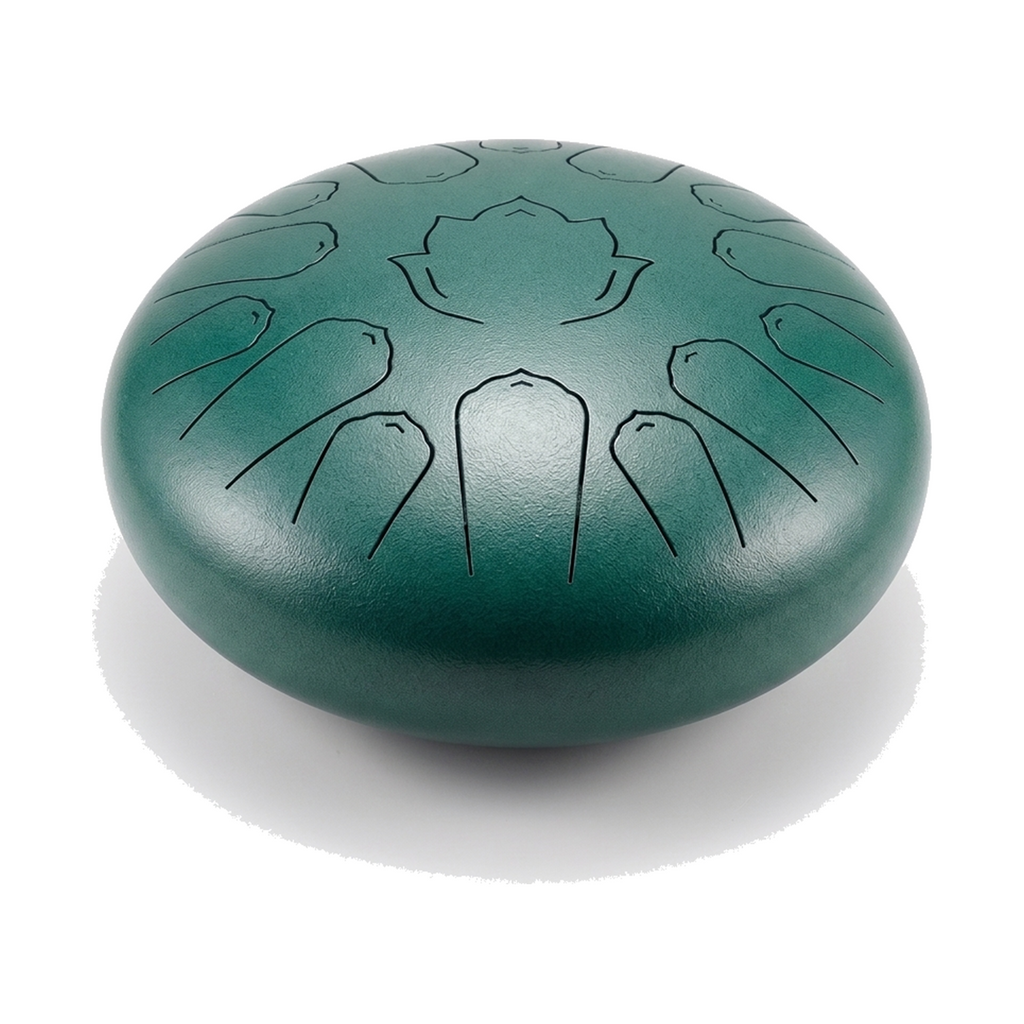 Tongue drum LUMIR vert, 15 langues, Re mineur